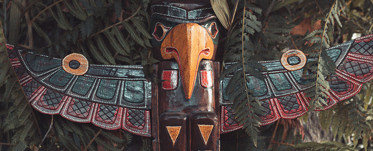 Native American guardian totem. Stock image from Unsplash.
